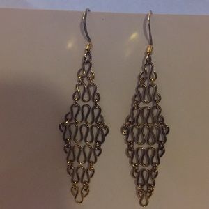Gold plated dangling French hook earrings